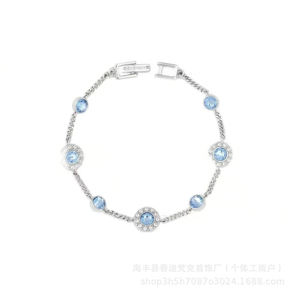 Cubic zirconia tennis bracelet – Silver Gray / Dark Orchid Square CZ