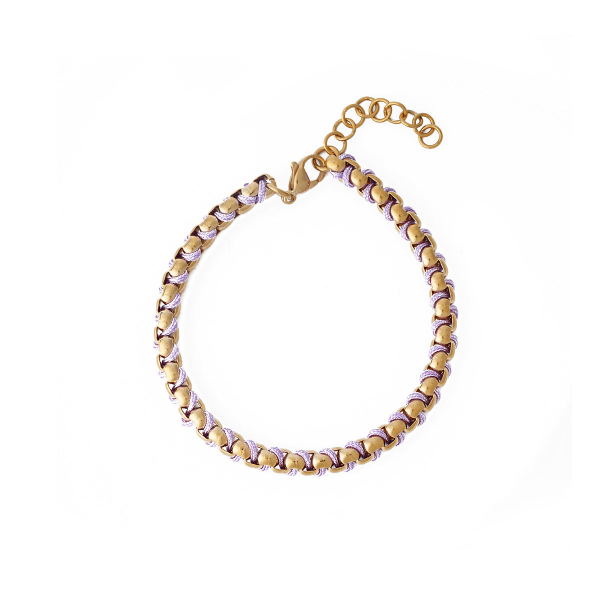 Handmade braided rope bracelet with pearl beads – styling view 24