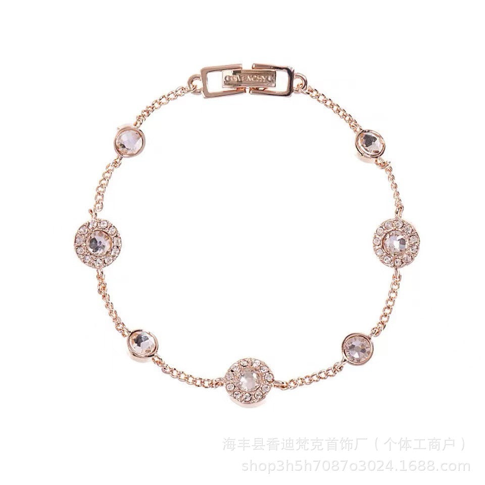 Cubic zirconia tennis bracelet – Rose Gold / Dark Orchid Square CZ