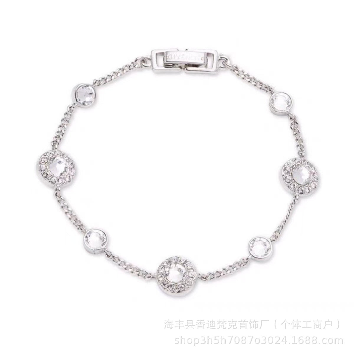 Cubic zirconia tennis bracelet – Silver Blue / Dark Orchid Square CZ