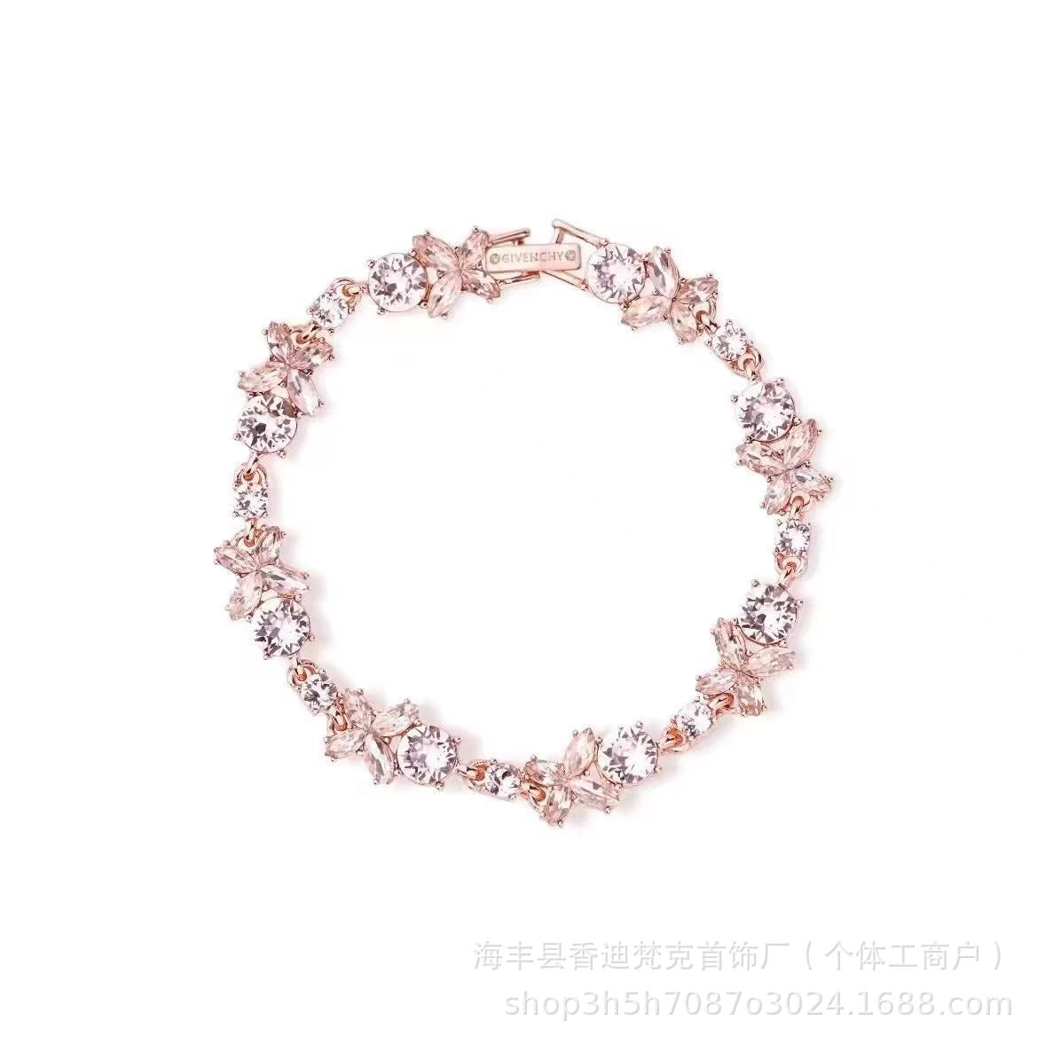 Cubic zirconia tennis bracelet – Rose Gold / Butterfly