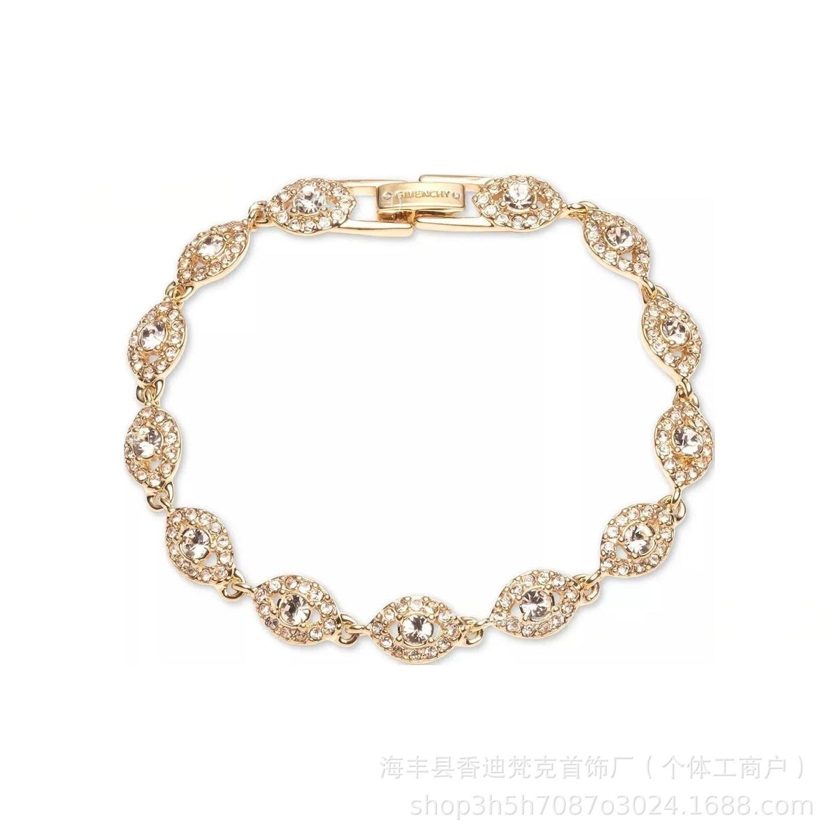 Cubic zirconia tennis bracelet – Gold / Angel Eye