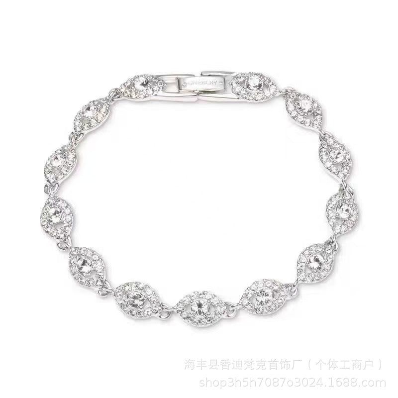 Cubic zirconia tennis bracelet – Silver / Angel Eye