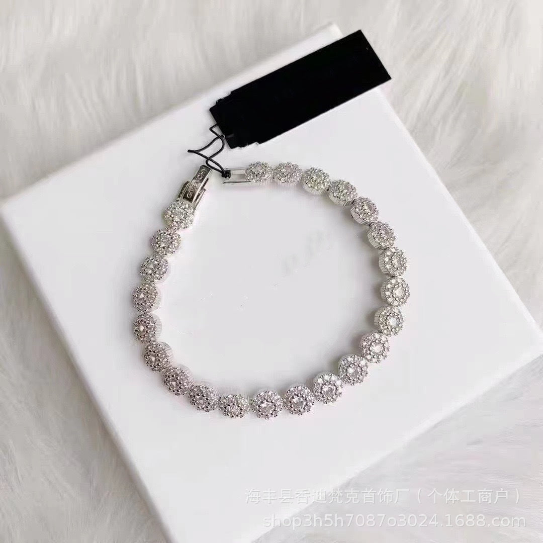 Cubic zirconia tennis bracelet – Silver / Full Pavé