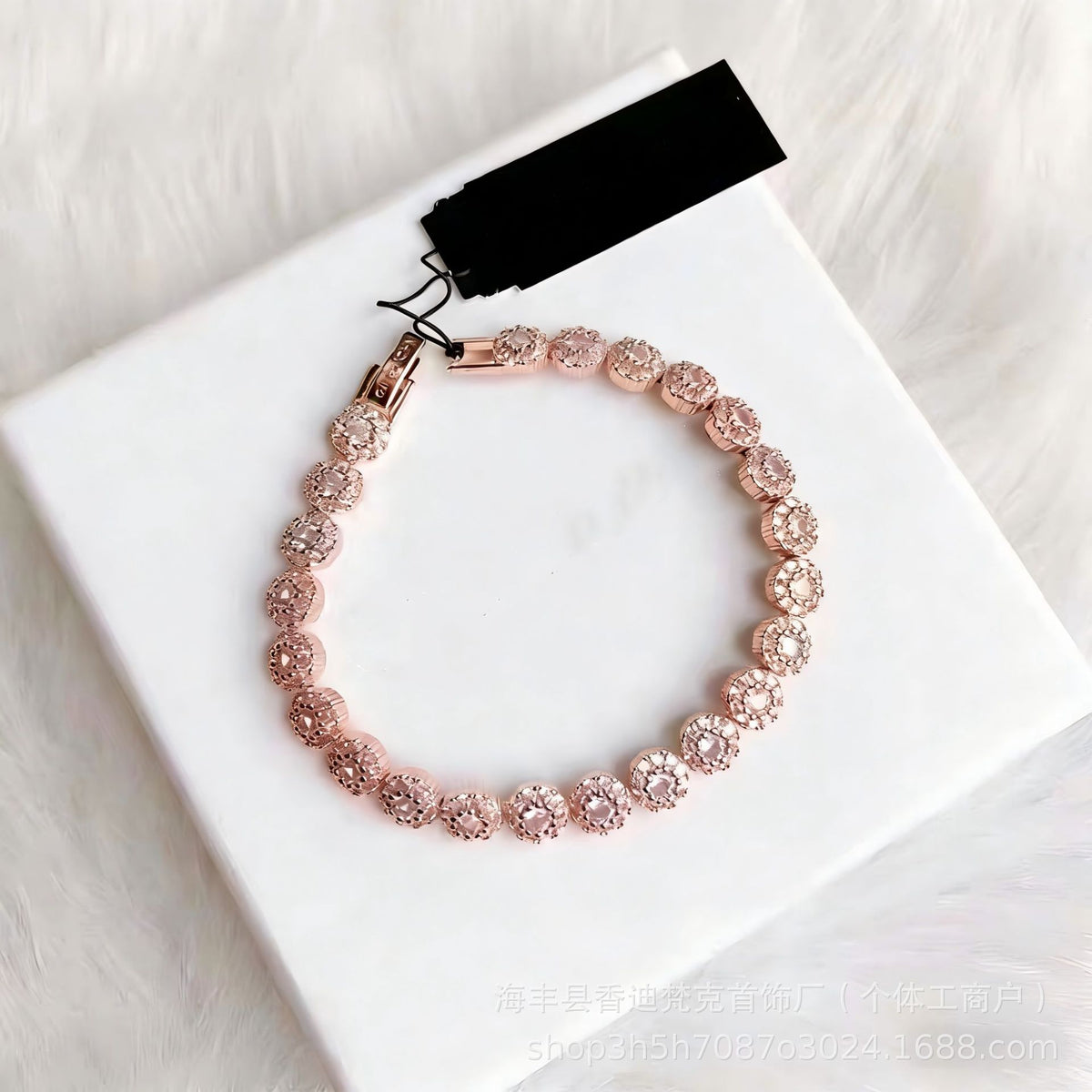 Cubic zirconia tennis bracelet – Rose Gold / Full Pavé