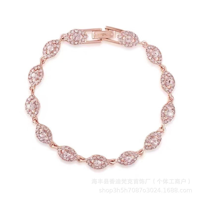 Cubic zirconia tennis bracelet – Rose Gold / Angel Eye