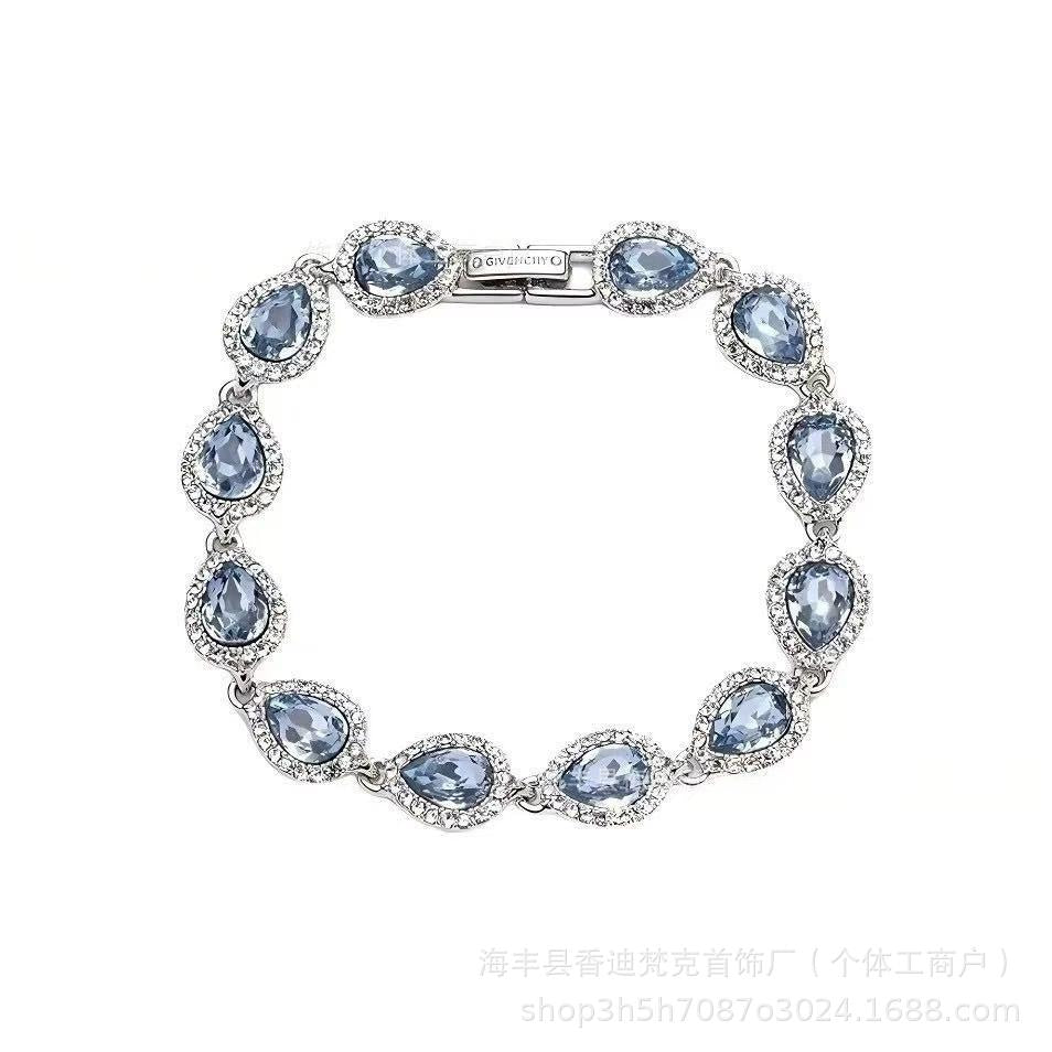 Cubic zirconia tennis bracelet – Ocean Blue / Water Drop