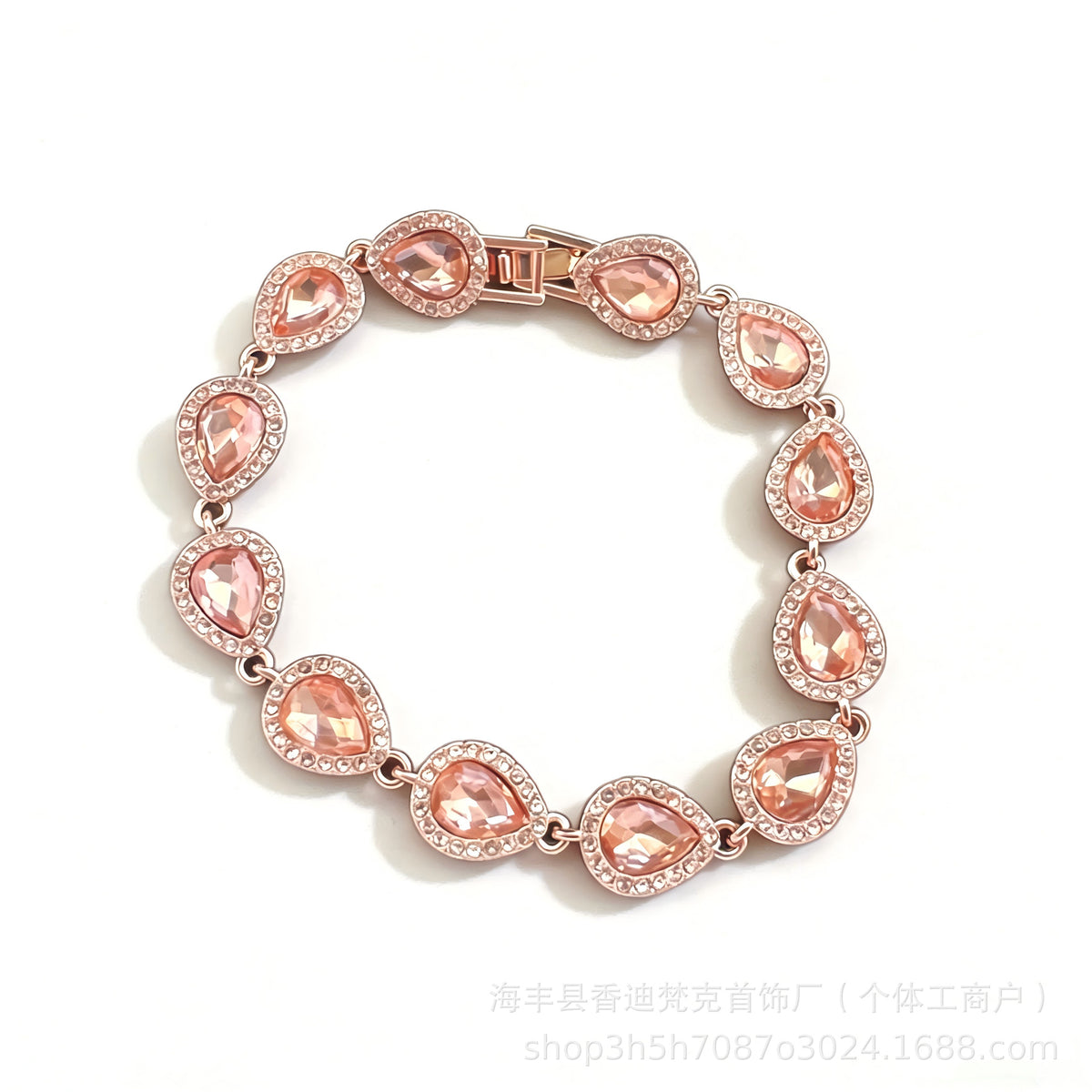 Cubic zirconia tennis bracelet – Rose Gold / Water Drop