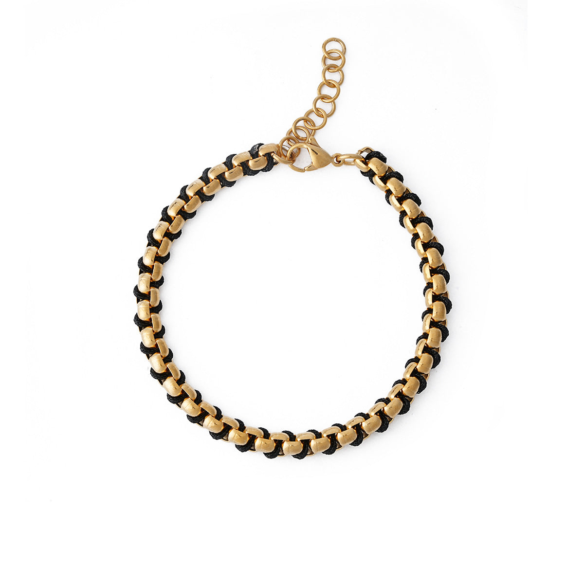 Handmade braided rope bracelet with pearl beads – styling view 26