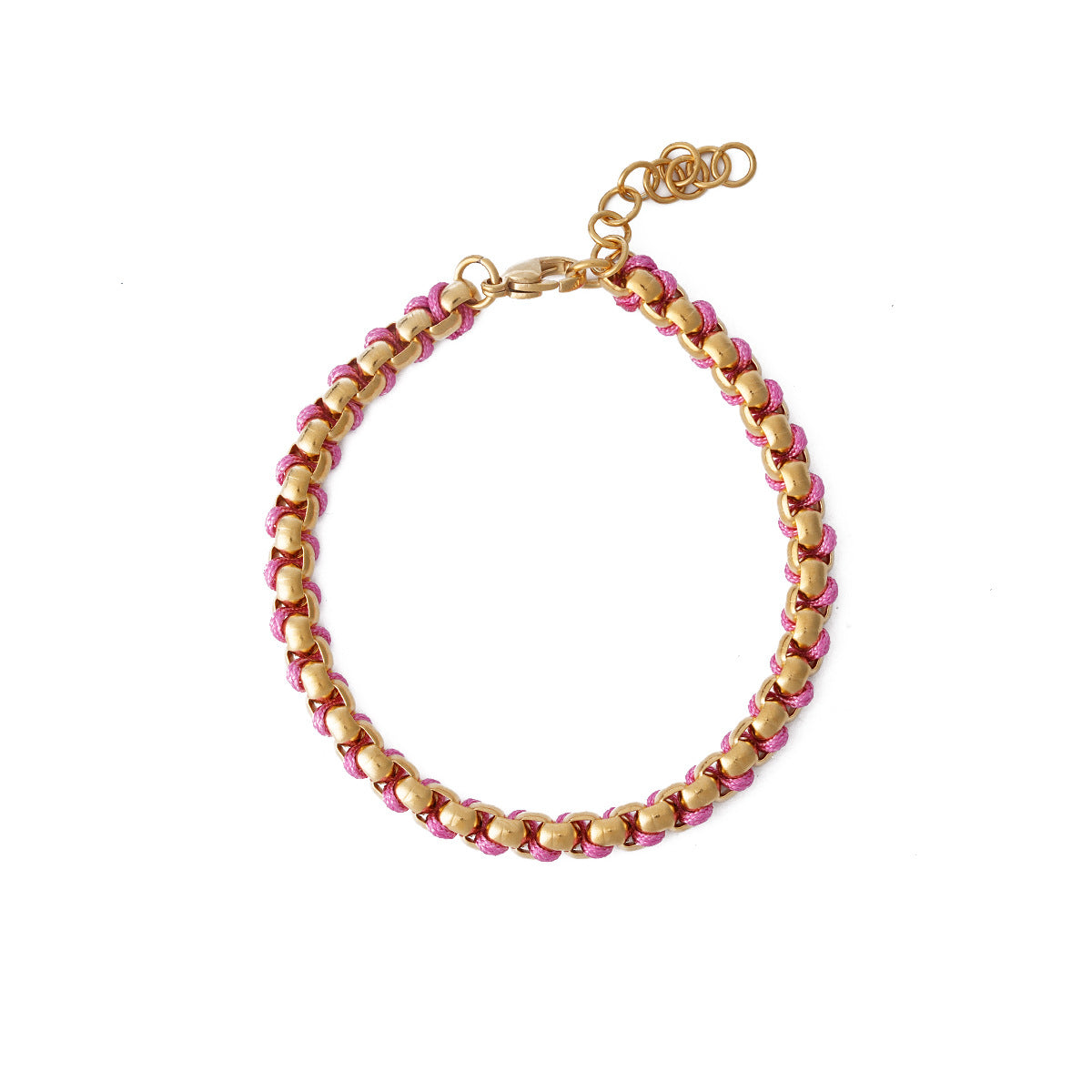 Handmade braided rope bracelet with pearl beads – styling view 25