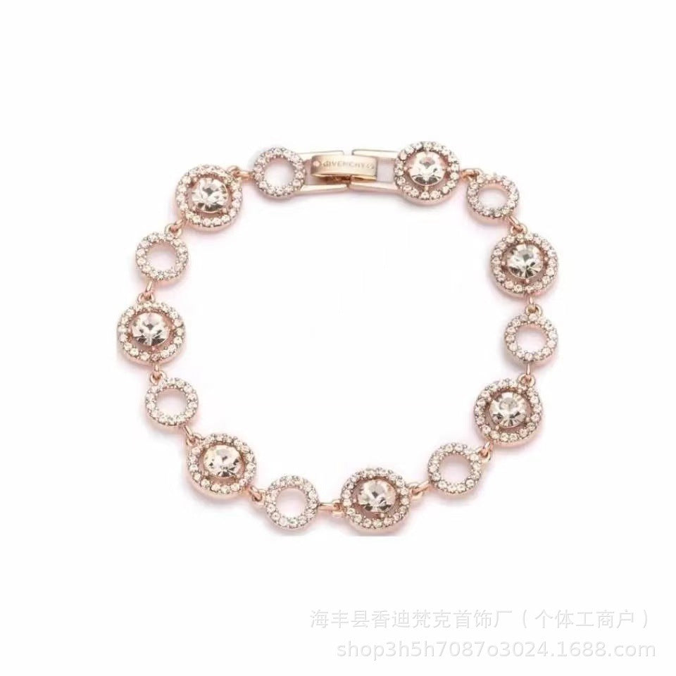 Cubic zirconia tennis bracelet – Rose Gold / Love Knot
