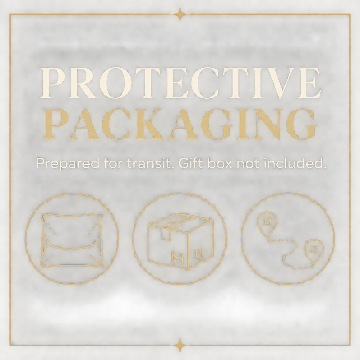 Protective packaging information; gift box not included